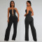 Fashion women's sexy strapless gold buckle bag arm pants two-piece set