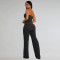 Fashion women's sexy strapless gold buckle bag arm pants two-piece set