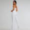 Fashion women's sexy strapless gold buckle bag arm pants two-piece set