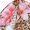 New oblique neck hollowed out see through mesh printed dress for women's wear