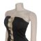 Fashion women's sexy strapless gold buckle bag arm pants two-piece set
