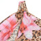 New oblique neck hollowed out see through mesh printed dress for women's wear