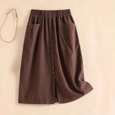 Solid color pocket woven skirt