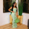 New Instagram style sexy slim fit and slimming printed chest wrapped dress, simple and spicy girl