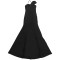 Fashionable women's temperament suspender bag arm fish tail slit dress