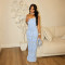 New Instagram style sexy slim fit and slimming printed chest wrapped dress, simple and spicy girl