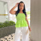 Solid color top, strapless, hugging, slim and sexy top, ruffled hem for women