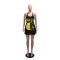 Fashionable digital printed lace up backless sexy dress, short skirt, sleeveless, hip hugging style, women's clothing