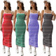 Sexy and fashionable striped printed summer women's dress
