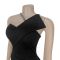 Fashionable women's temperament suspender bag arm fish tail slit dress