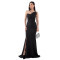 Fashionable women's temperament suspender bag arm fish tail slit dress