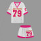 Fashionable and trendy loose print V-neck top, hip hugging shorts set