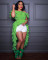 New women's one shoulder lotus leaf edge solid color tailcoat skirt in stock