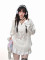 Loose casual lace hollow out patchwork retro long sleeved T-shirt top for women's wear
