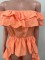 New women's one shoulder lotus leaf edge solid color tailcoat skirt in stock
