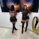 Explosive printed lace back perspective backless loose sexy T-shirt for women