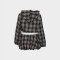 Fashion Millennium Girls' Grid Printed Zipper Short Coat Top Flower Bud Short Skirt Set