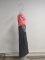 Fashionable, versatile, elastic, contrasting color, slim fit, sexy slanted neck long skirt, hip hugging dress for women