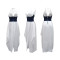Women's slim fit slit irregular milk splicing milk silk splicing deep V-neck dress