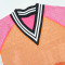 Alphabet team uniform with rhinestone round neck patchwork color half sleeve V-neck loose top dress