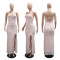 Strap dress, V-neck strapless dress, feather edge split design