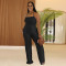 Fashion women's summer thin knitted sleeveless solid color jumpsuit new