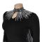 Fashionable women's elegant see through rhinestone long sleeved tight fitting dress