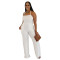 Fashion women's summer thin knitted sleeveless solid color jumpsuit new