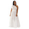 Fashionable women's dress with shoulder baring and waist cinching style, slim and long dress