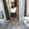 Flip collar solid color patchwork dress, casual and comfortable sports style short skirt, women's sleeveless style