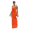 Fashionable women's sexy solid color deep v backless shoulder strap dress new