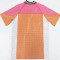 Alphabet team uniform with rhinestone round neck patchwork color half sleeve V-neck loose top dress