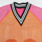 Alphabet team uniform with rhinestone round neck patchwork color half sleeve V-neck loose top dress