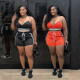 Sports and casual sexy tight camisole top paired with short and comfortable two-piece set for women