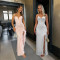 Strap dress, V-neck strapless dress, feather edge split design