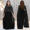 Fashionable women's clothing with elegant temperament, Middle Eastern rhinestone see through dress