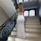 Strap dress, V-neck strapless dress, feather edge split design