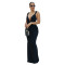 Fashionable women's sexy solid color deep v backless shoulder strap dress new