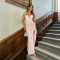 Strap dress, V-neck strapless dress, feather edge split design