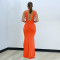 Fashionable women's sexy solid color deep v backless shoulder strap dress new