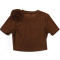 Fashionable round neck short sleeved top paired with split skirt and pleated long skirt, two-piece set for women's wear