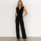 Sexy V-neck backless wooden ear tie jumpsuit casual long and comfortable slim fit women's clothing