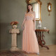 Solid color elegant strapless light luxury summer sequin banquet party evening dress