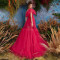 New Solid Color One Shoulder Mesh Elegant Slim Fold Short Birthday Party Evening Dress