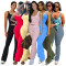 Women's contrasting cross flared pants nude yoga running fitness yoga suit two-piece set