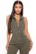 Women's denim fashion high stretch sexy backless lapel workwear pants jumpsuit
