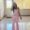 Women's contrasting cross flared pants nude yoga running fitness yoga suit two-piece set