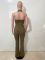Women's denim fashion high stretch sexy backless lapel workwear pants jumpsuit
