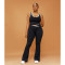 Women's contrasting cross flared pants nude yoga running fitness yoga suit two-piece set