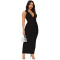 Cross border sleeveless lapel suit vest high waist slim fit zipper slit skirt two-piece set